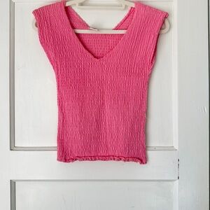 Vintage 80s Pink Textured Women's Top